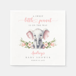 Blommigten för akut Rosa Elephant Flicka Shower Pappersservett