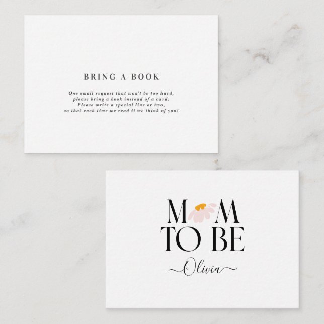 blommigten för barn i naturlig daisy för babydusch anteckningskort (Fram/baksida)