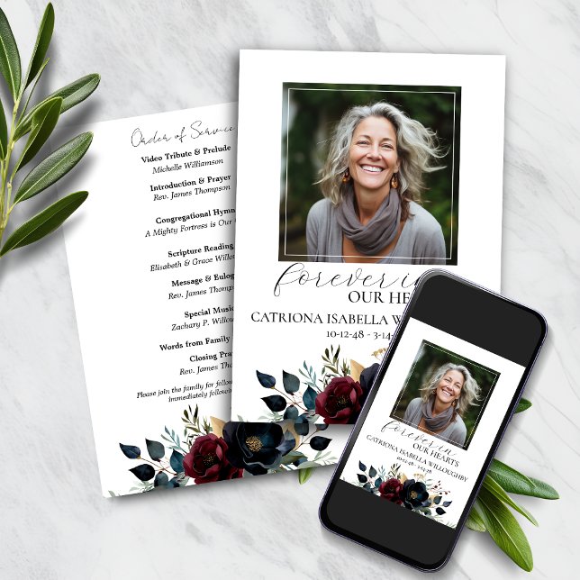 Blommigten för begravningsflottans begravningsminn inbjudningar (Skapare uppladdad)