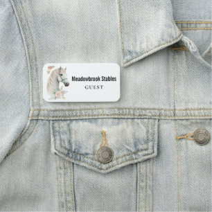 Blommigten för Bevackra White Horse Head Boho Namnbricka