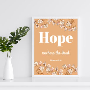 Blommigten för Bible-Hebrews Light Terracota Poste Poster