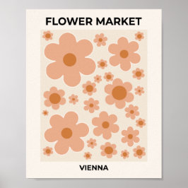 Blommigten för blomstermarknaden Wien Boho Flowers Poster
