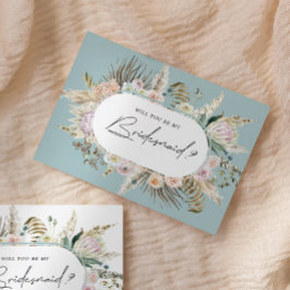 Blommigten för bohemisk Elegant - Bridesmaid-inbju Vykort