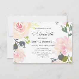 Blommigten för botaniska Eleganter 90:e födelsedag Inbjudningar