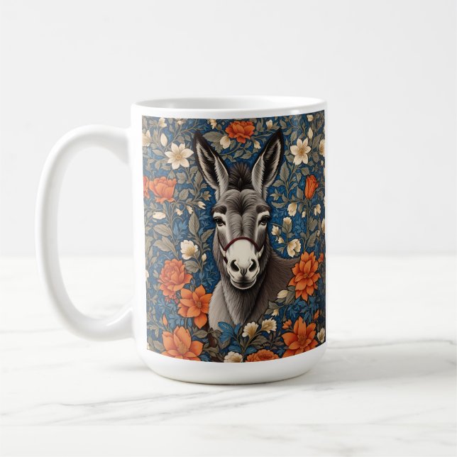 Blommigten för den vackra Donkey Ansikte Elegant Kaffemugg (Vänster)