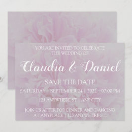 blommigten för elegant dammig rosa peony sparar d inbjudningar