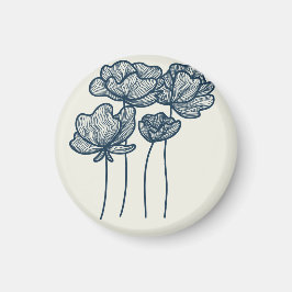 Blommigten för elegant-teckning magnet