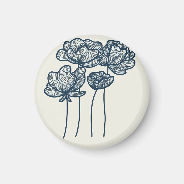 Blommigten  för elegant-teckning magnet (Framsidan)