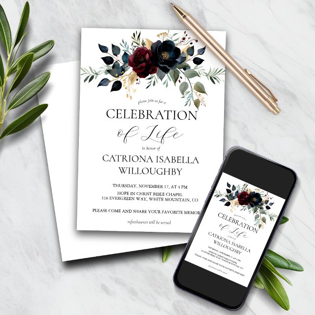 Blommigten för flottans begravningsminnesmärke inbjudningar (Skapare uppladdad)