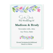 Blommigten för handmålad vattenfärg SPARA datumfot