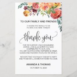 Blommigten för höstburgundi-Orange - tack för ditt