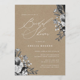 Blommigten för industriell Chic Rustic Kraft Möhip Inbjudningar