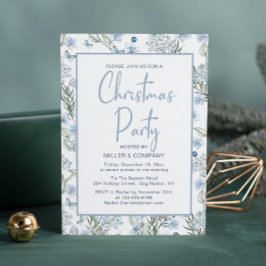 Blommigten för korporerad jul, Party Blue Butterfl Inbjudningar