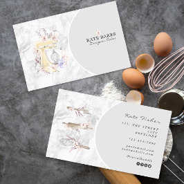 Blommigten för kummelblandare i bakeriet Marble Gr Visitkort