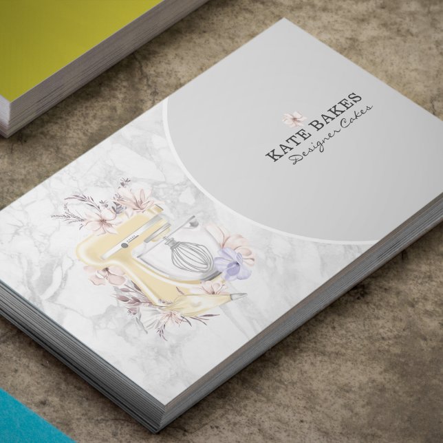 Blommigten för kummelblandare i bakeriet Marble Gr Visitkort (Skapare uppladdad)