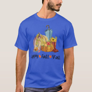 Blommigten för lycklig, ja, pumpkin-säsong, höst t shirt