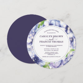 Blommigten för lyxLila Anemone Bröllop Inbjudningar