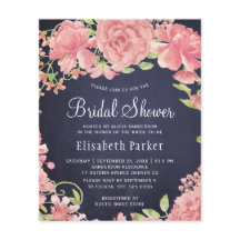 Blommigten för marin rosa inbjudningskort för möhi