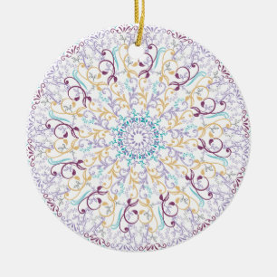 blommigten för medling i Mandala Julgransprydnad Keramik