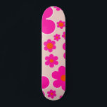 Blommigten för Rosa av Abstrakt av Florens på åter Mini Skateboard Bräda 18,5 Cm<br><div class="desc">Flower Market Stockholm: abstrakt blommigt art - retro-blommor print - beige,  rosa och orange.</div>