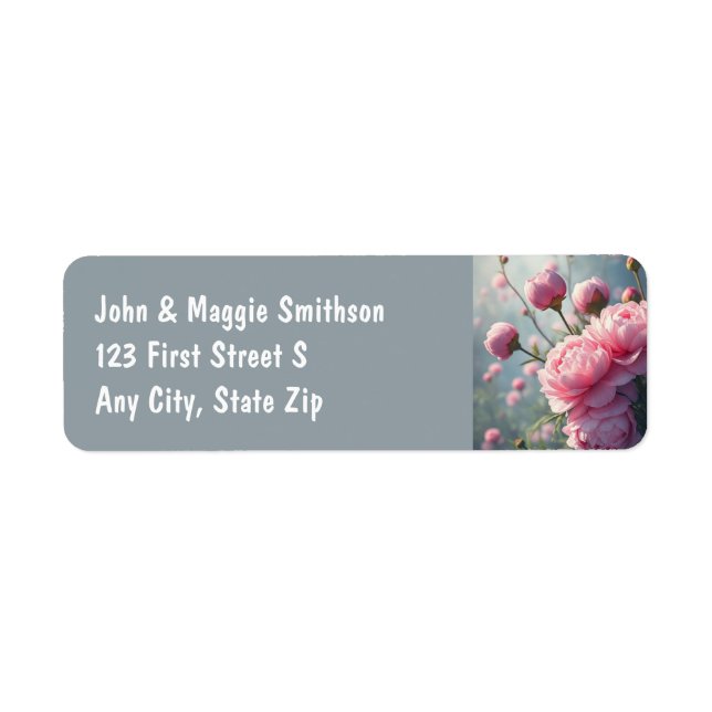 Blommigten för Rosa av BeSnyval Garden Flowers Peo Returadress Etikett (Framsidan)