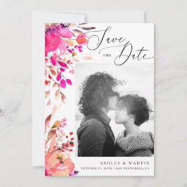 blommigten för rosa av elegantens vattenfärg sjunk spara datumet