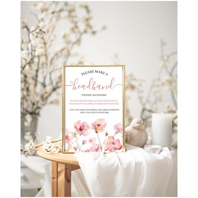 Blommigten för  Rosa gör Baby till ett huvudband Poster (Skapare uppladdad)