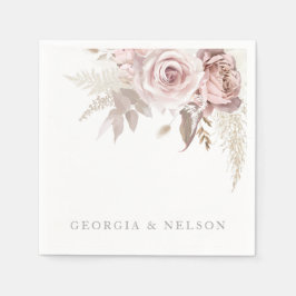 Blommigten för  Rosa Modern Bröllop Pappersservett