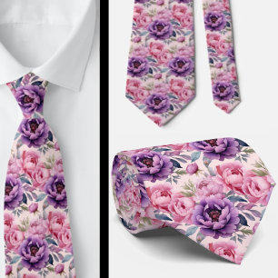 Blommigten för Rosa och Lila Violetta Flowers Slips