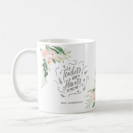 blommigten för rosa tack vare din lärargåva kaffemugg