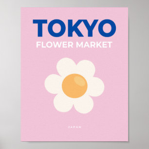 Blommigten för Tokyos Rosa Abstrakt på världsmarkn Poster