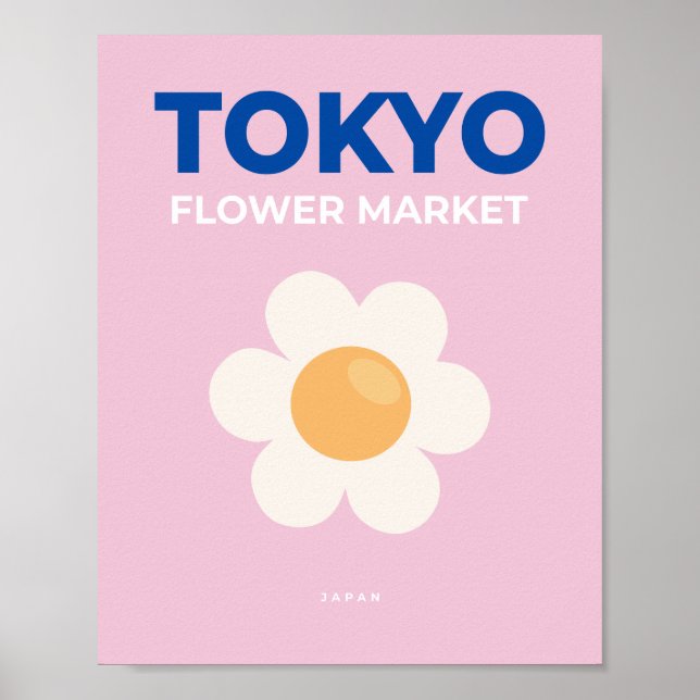 Blommigten för Tokyos Rosa Abstrakt på världsmarkn Poster (Framsidan)