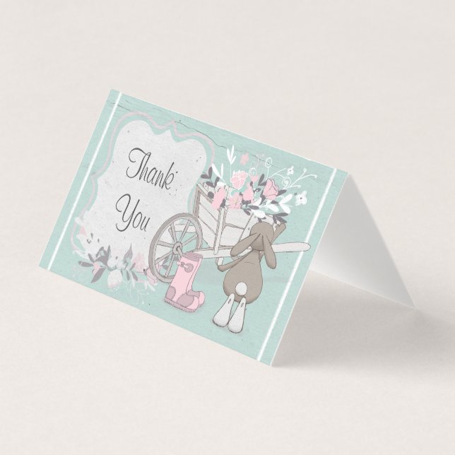 blommigten för vår-solljus vikta tack kort (Framsida)