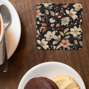 Blommigten för vattenfärg på hösten i elegant Und Underlägg Papper Kvadrat