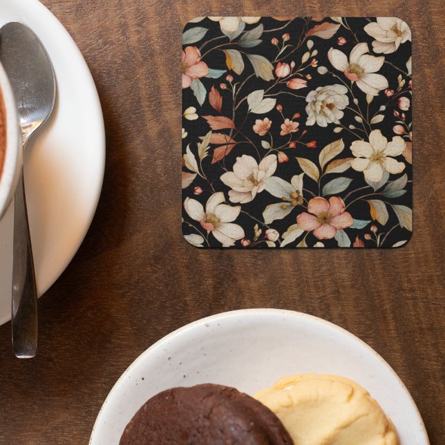 Blommigten  för vattenfärg på hösten i elegant Und Underlägg Papper Kvadrat (Skapare uppladdad)
