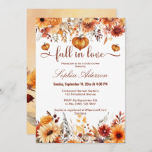 Blommigten för vattenfärg sjunker i Kärlek Pumpkin