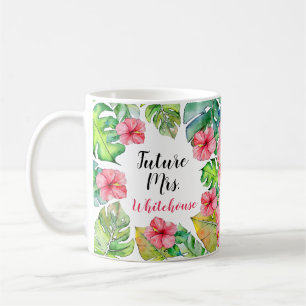 Blommigten för vattenfärg Tropical Future Mrs. Kaffemugg