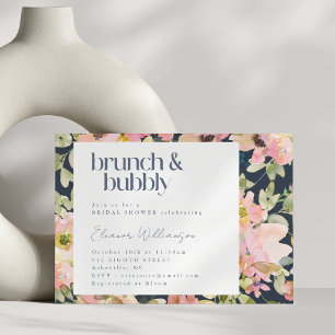 Blommigten för vattenfärgen Brunch Bubly Möhippa Inbjudningar