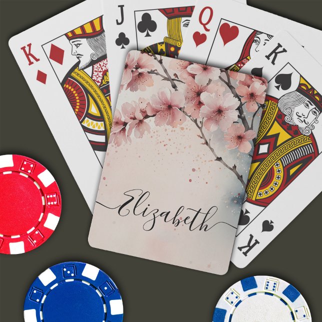 Blommigten  för vattenfärgsfärgsfärgsfärja för Blo Casinokort (Skapare uppladdad)