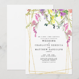 Blommigten för WildblomMultifärgad överordnad Bröl Inbjudningar