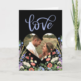Blommigten Foto Black Valentine Kort