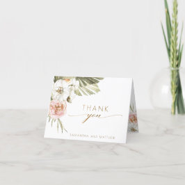 Blommigten Foto Inside, Elegant Handflatan Löv Tack Kort