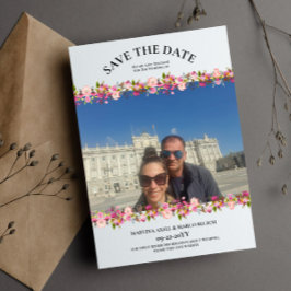 Blommigten Foto Rosa Spara datuminbjudan Inbjudningar