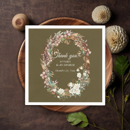 Blommigten Fotobabyskor för Whimsical Woodland Pappersservett