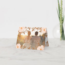 Blommigten Fotovattenfärg Modern Bröllop Tack Kort