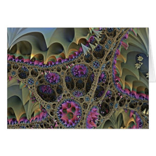 Blommigten Fractal ART WORLD Hälsningskort