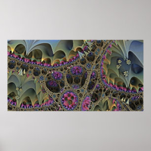 Blommigten Fractal ART WORLD Poster