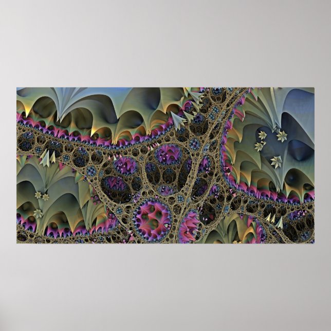 Blommigten Fractal ART WORLD Poster (Framsidan)