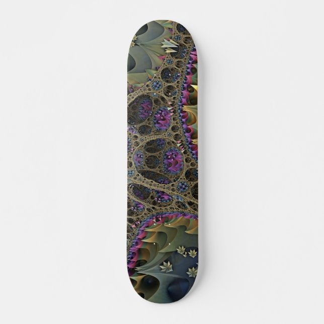 Blommigten Fractal ART WORLD Skateboard Bräda 19,5 Cm (Framsida)