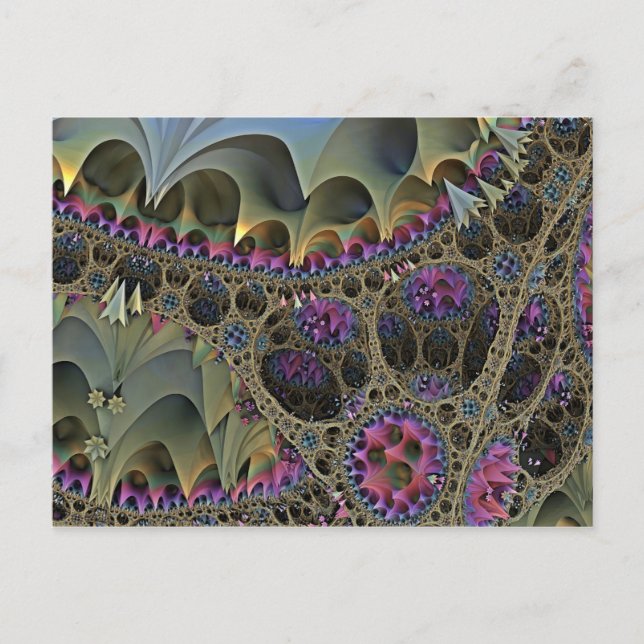 Blommigten Fractal ART WORLD Vykort (Framsida)